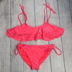 🏝💕Pink Cute Floral Bikini Women’s Medium